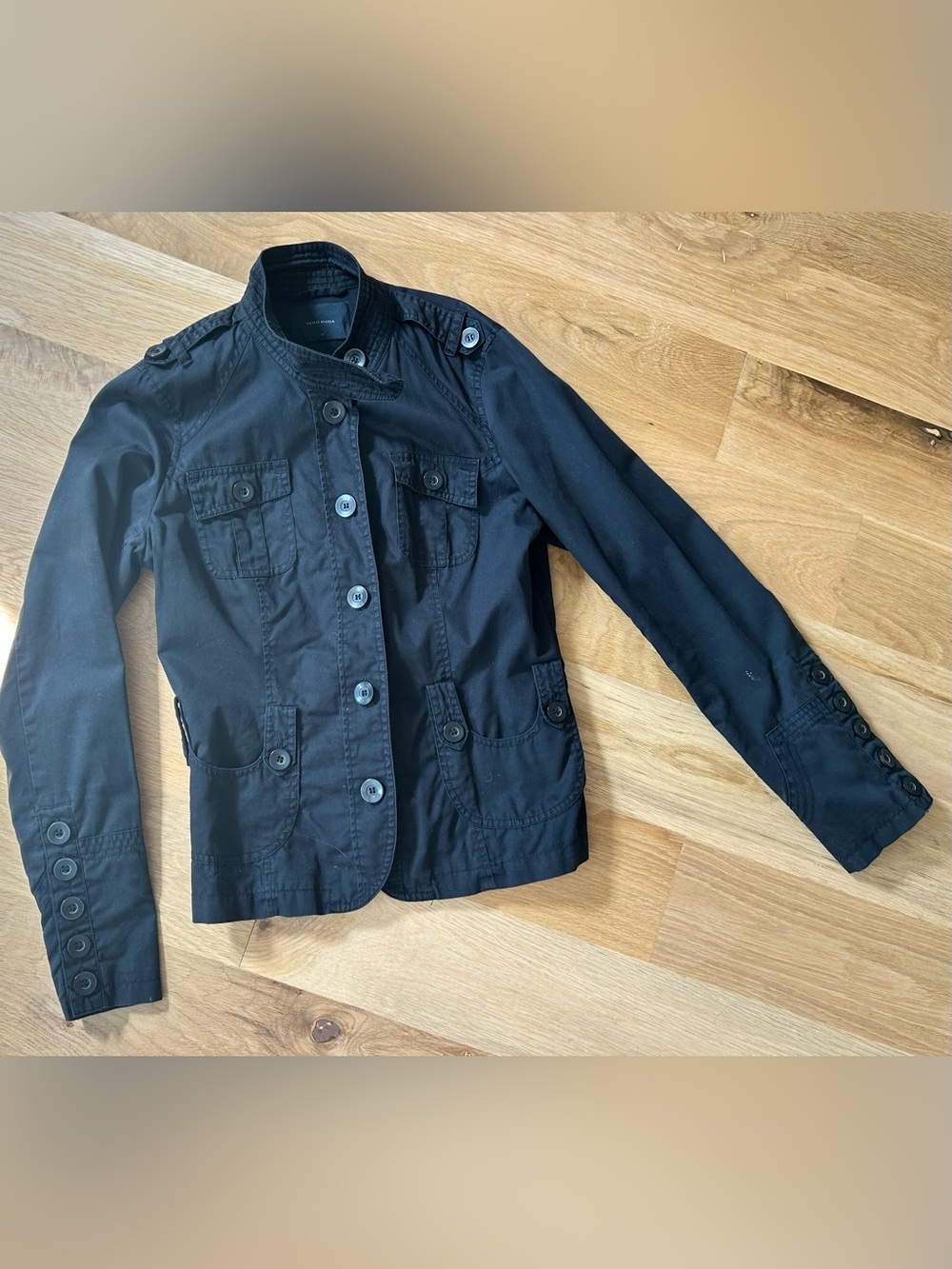 Moda Victoria Secret Lightweight Black Military-Style Jacket medium 6/8